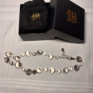 Lisa Robertson brushed silver necklace 18-20in with extender.
